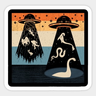 Alien UFO Abduction Sticker